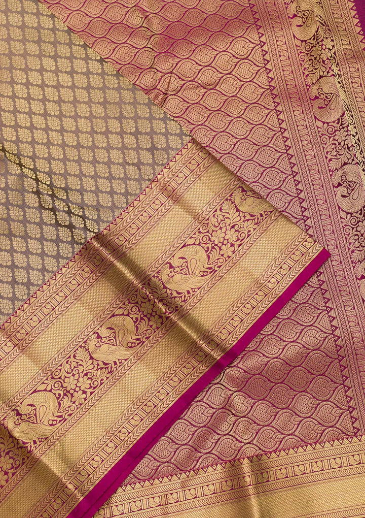 Beige Zariwork Pure Silk Saree