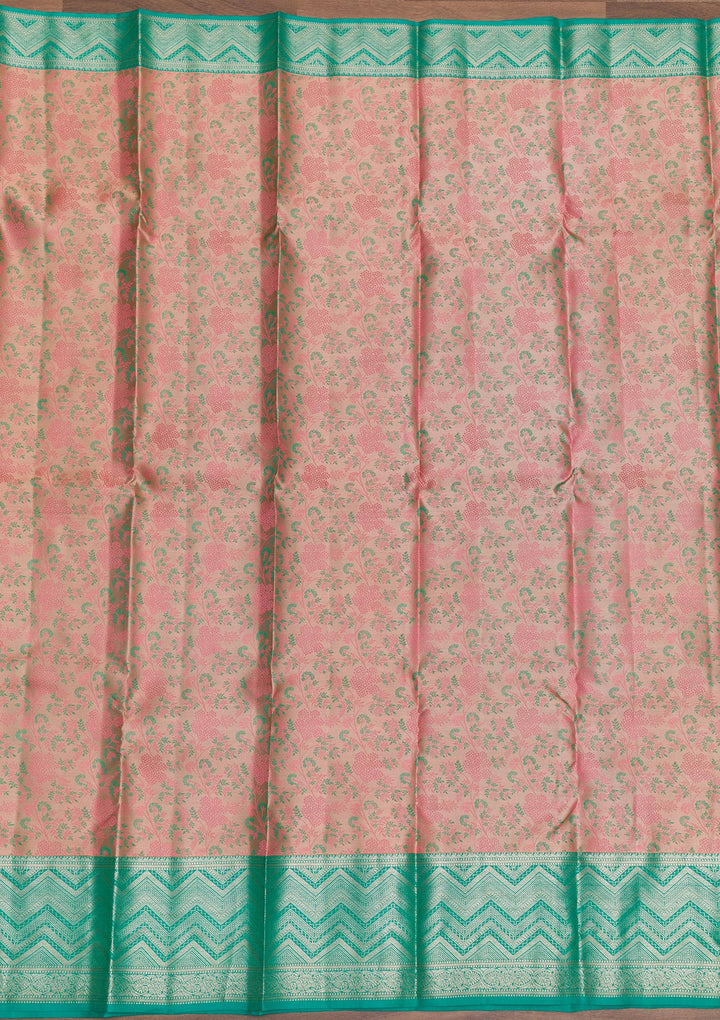 Beige Zariwork Pure Silk Saree-Koskii