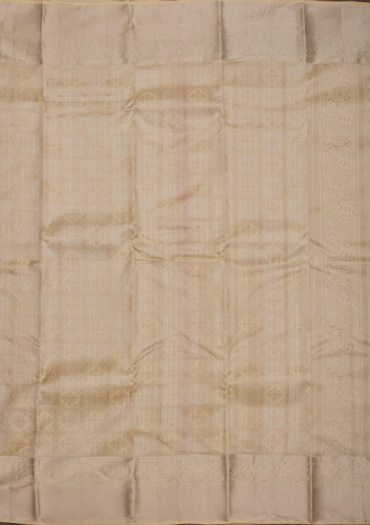 Beige Zariwork Pure Silk Saree