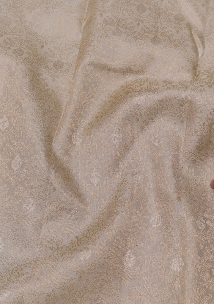 Beige Zariwork Kanjivaram Pure Silk Saree