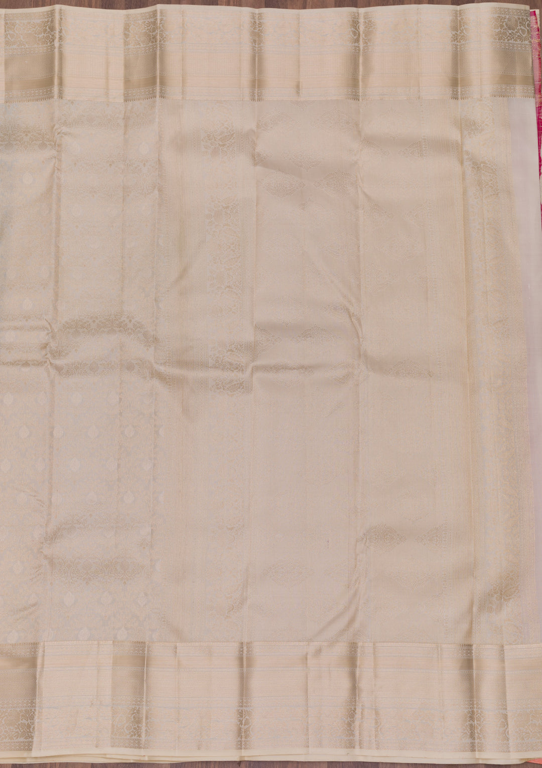 Beige Zariwork Kanjivaram Pure Silk Saree