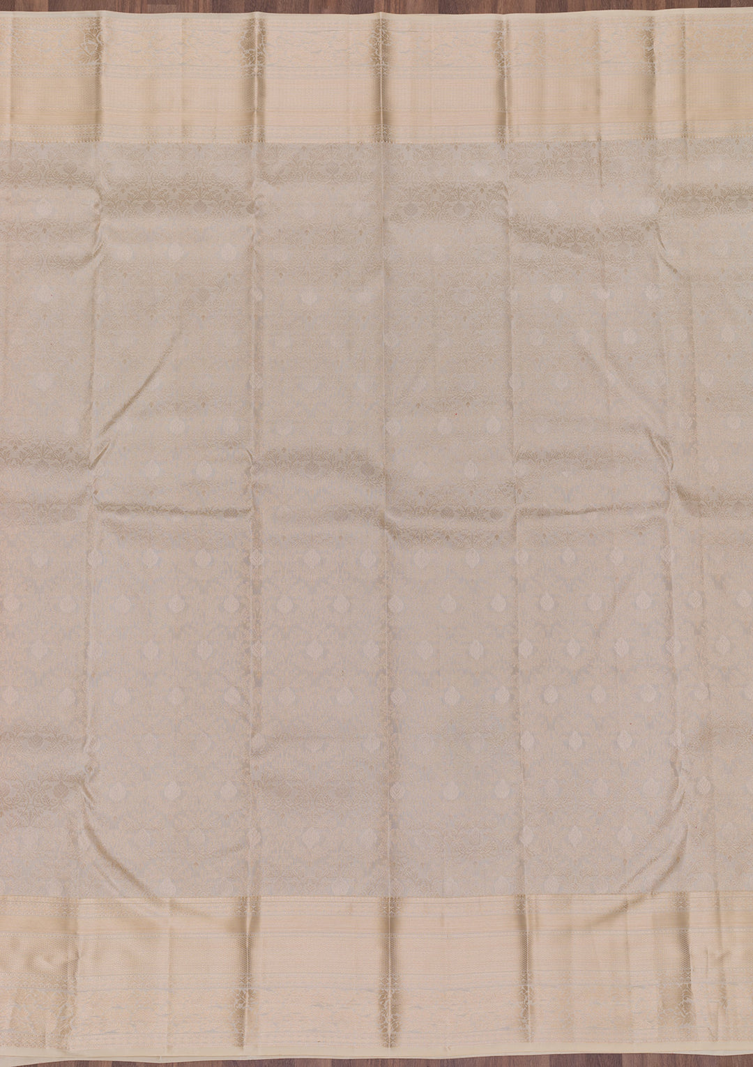 Beige Zariwork Kanjivaram Pure Silk Saree