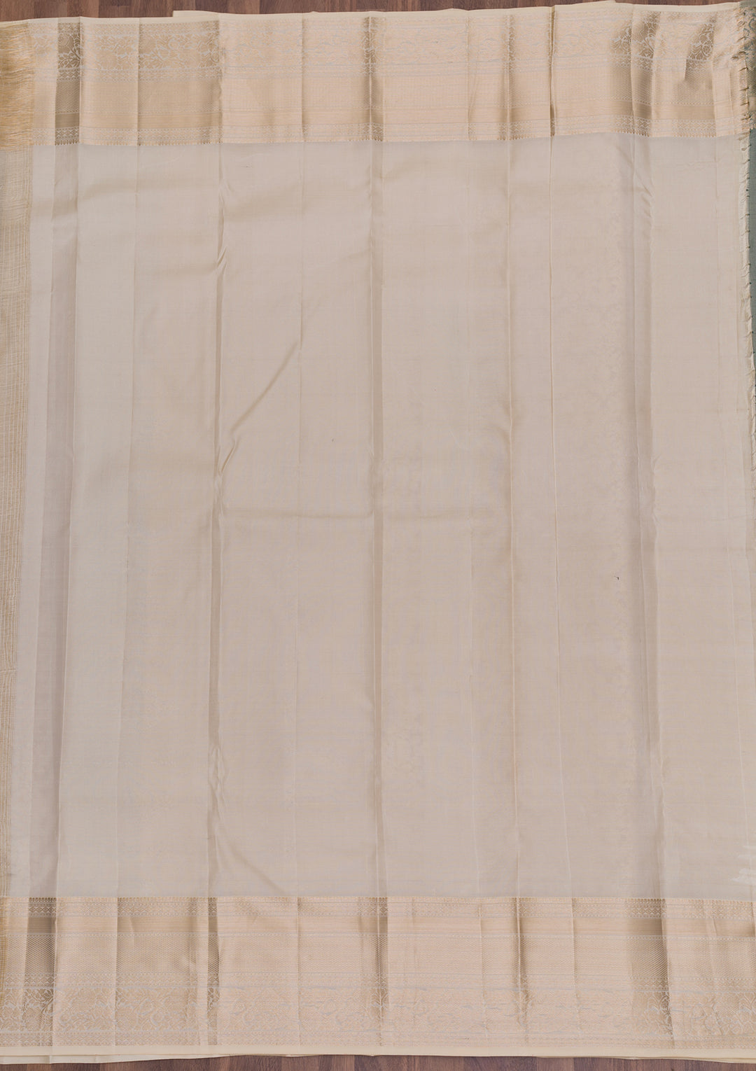 Beige Zariwork Kanjivaram Pure Silk Saree