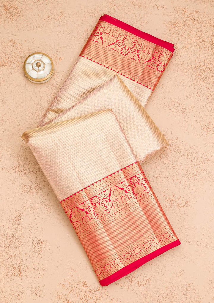 Beige Zariwork Pure Silk Saree