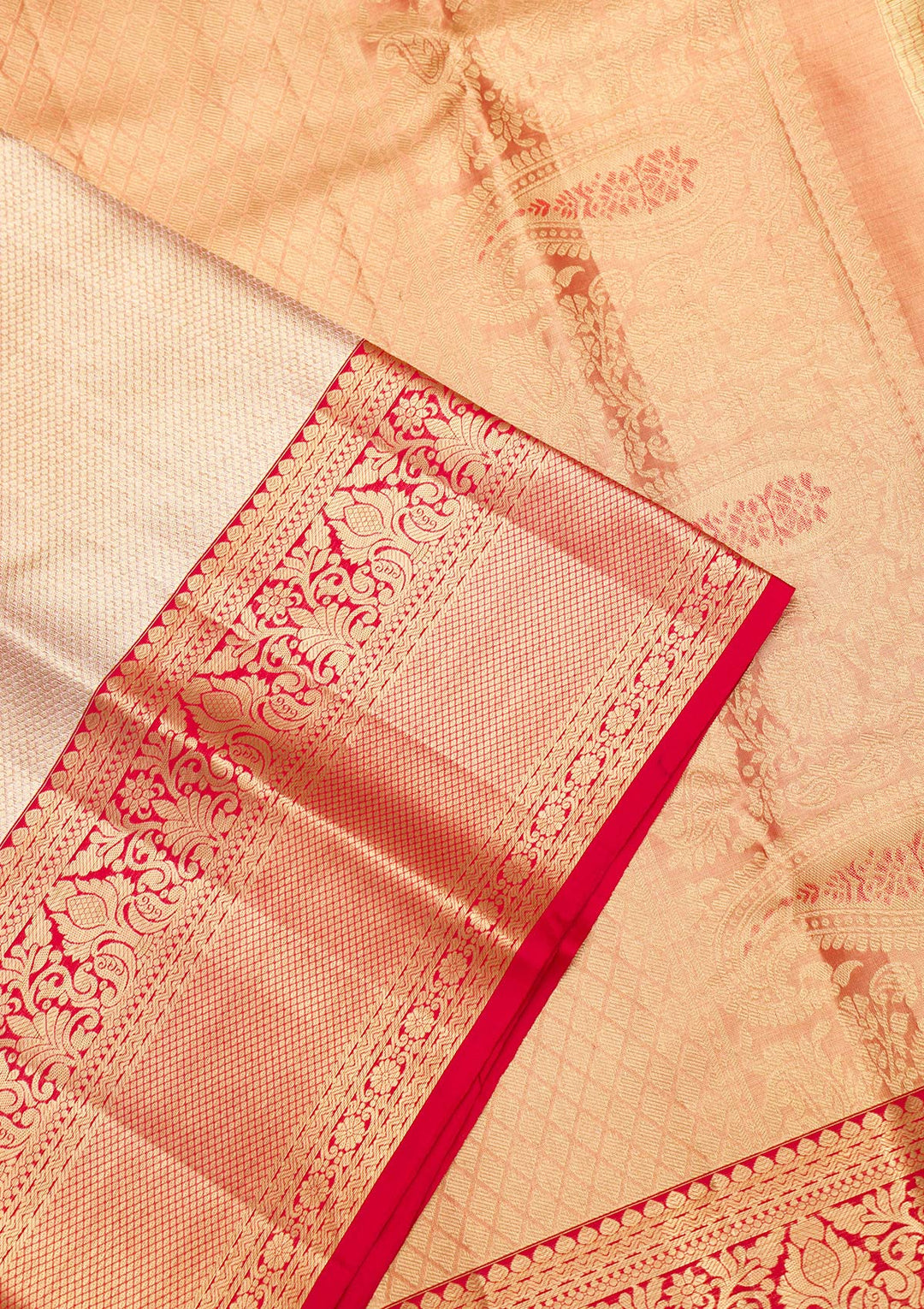 Beige Zariwork Pure Silk Saree