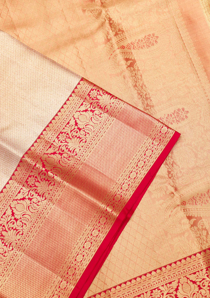 Beige Zariwork Pure Silk Saree