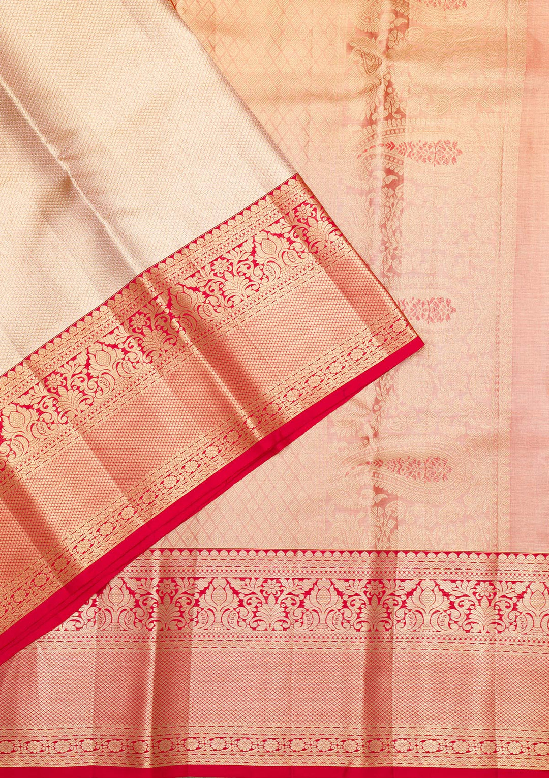 Beige Zariwork Pure Silk Saree