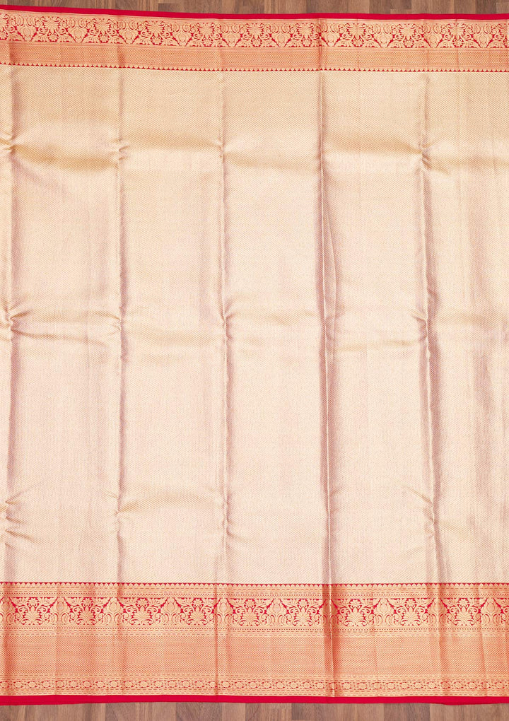 Beige Zariwork Pure Silk Saree