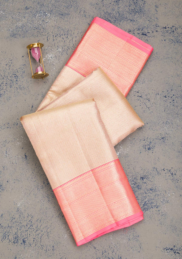 Beige Zariwork Pure Silk Saree