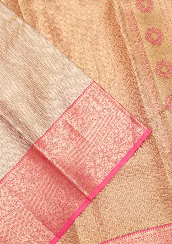 Beige Zariwork Pure Silk Saree