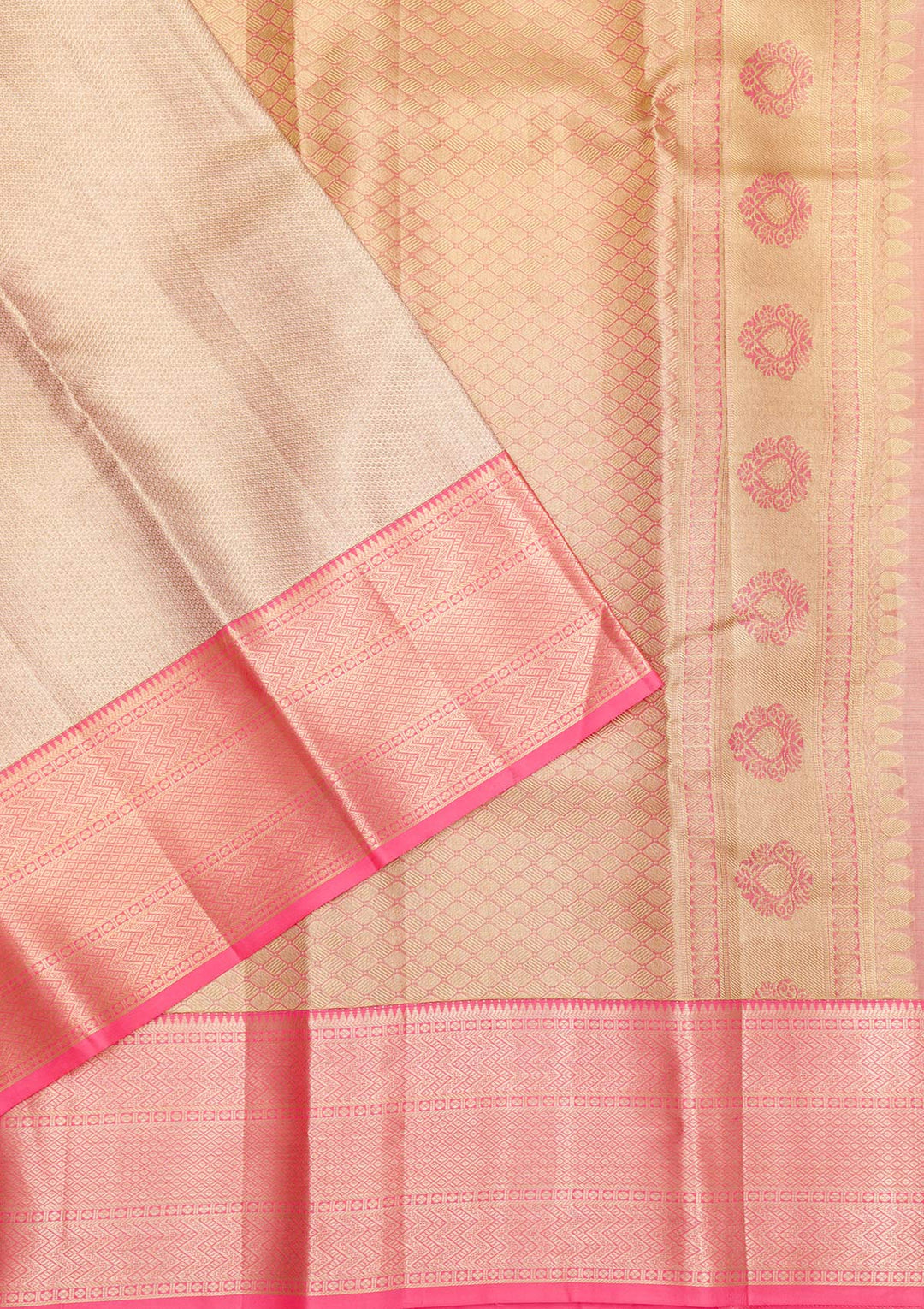 Beige Zariwork Pure Silk Saree