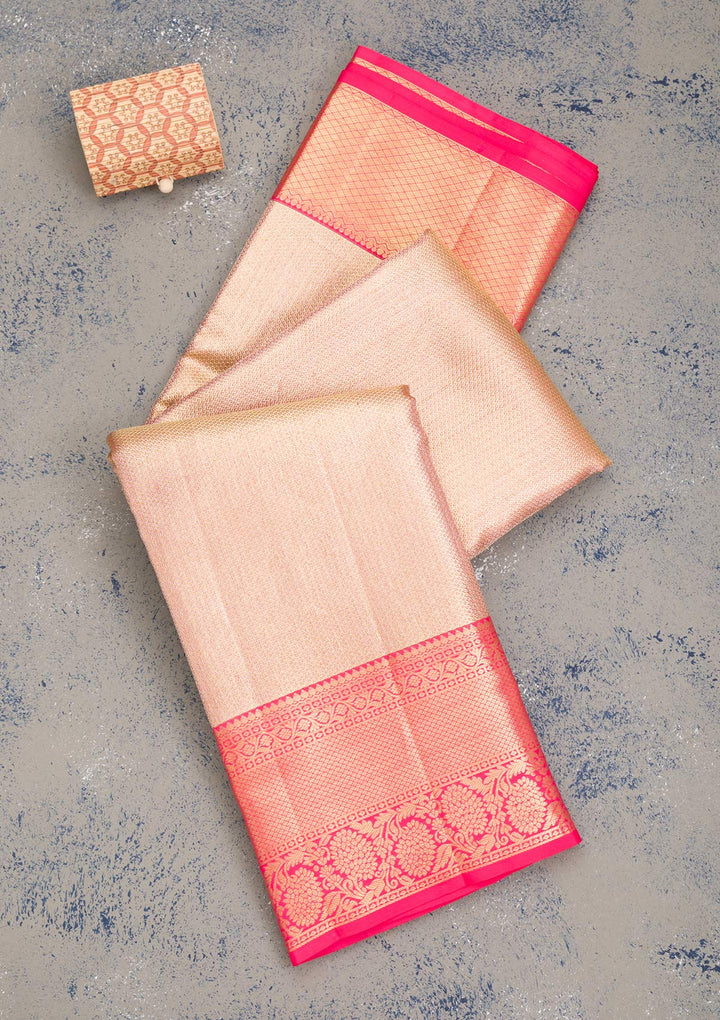 Beige Zariwork Pure Silk Saree