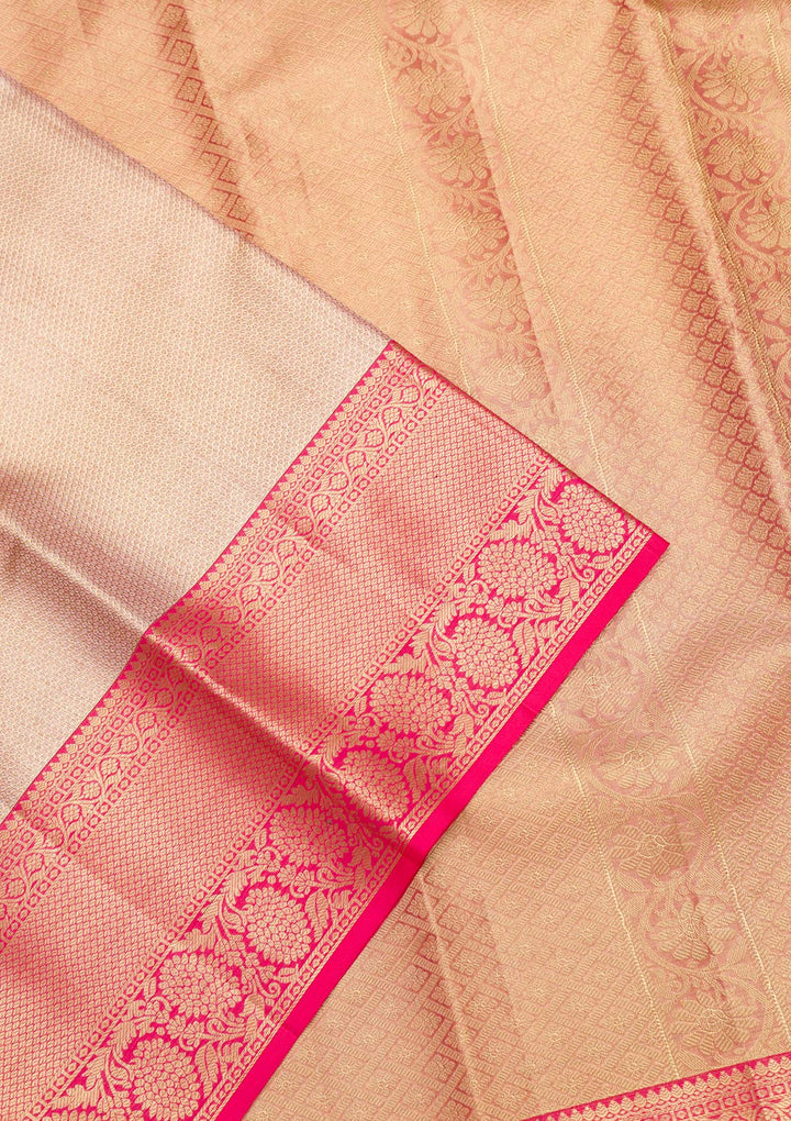 Beige Zariwork Pure Silk Saree