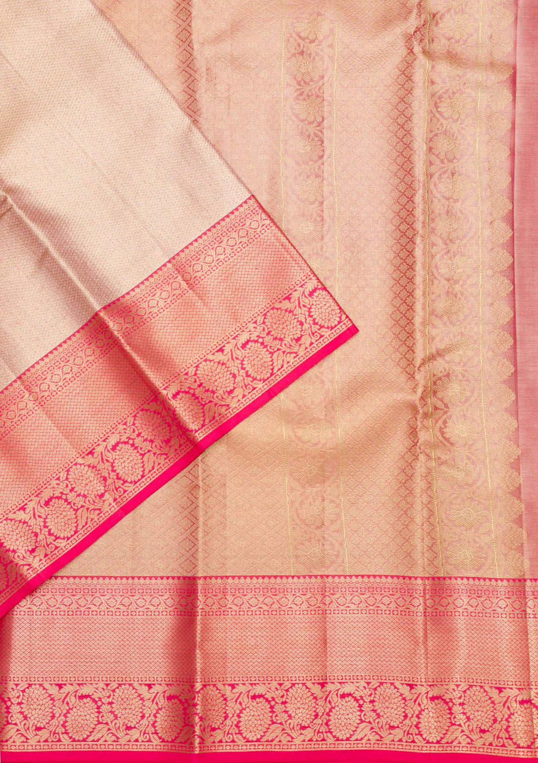 Beige Zariwork Pure Silk Saree