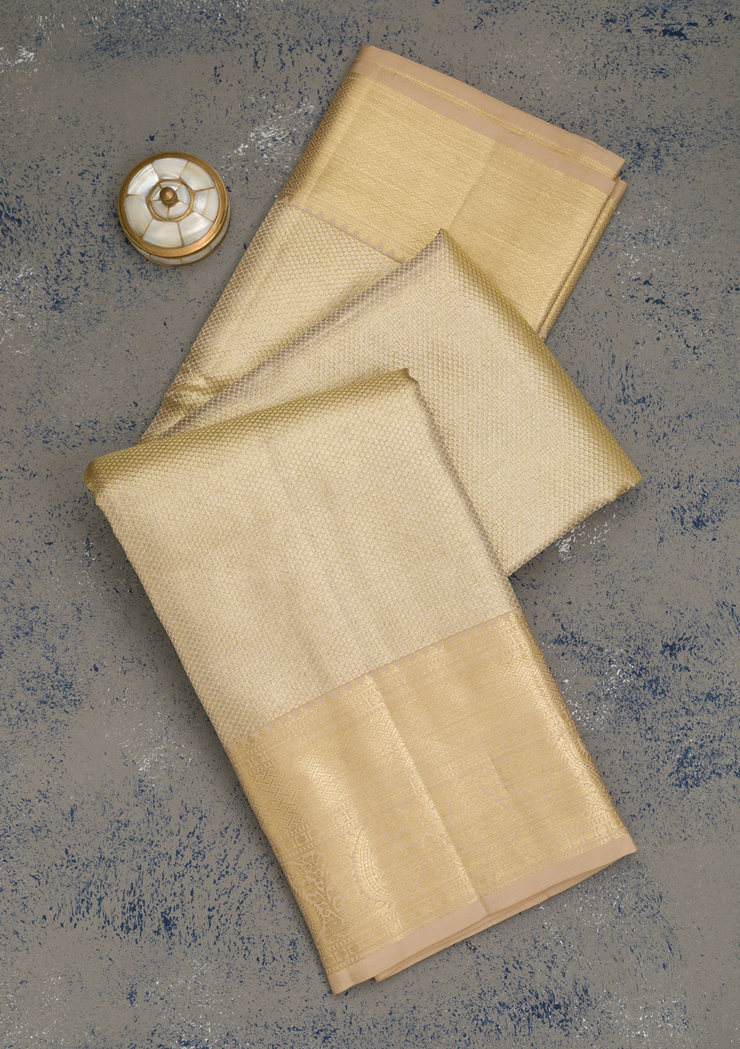 Beige Zariwork Pure Silk Saree
