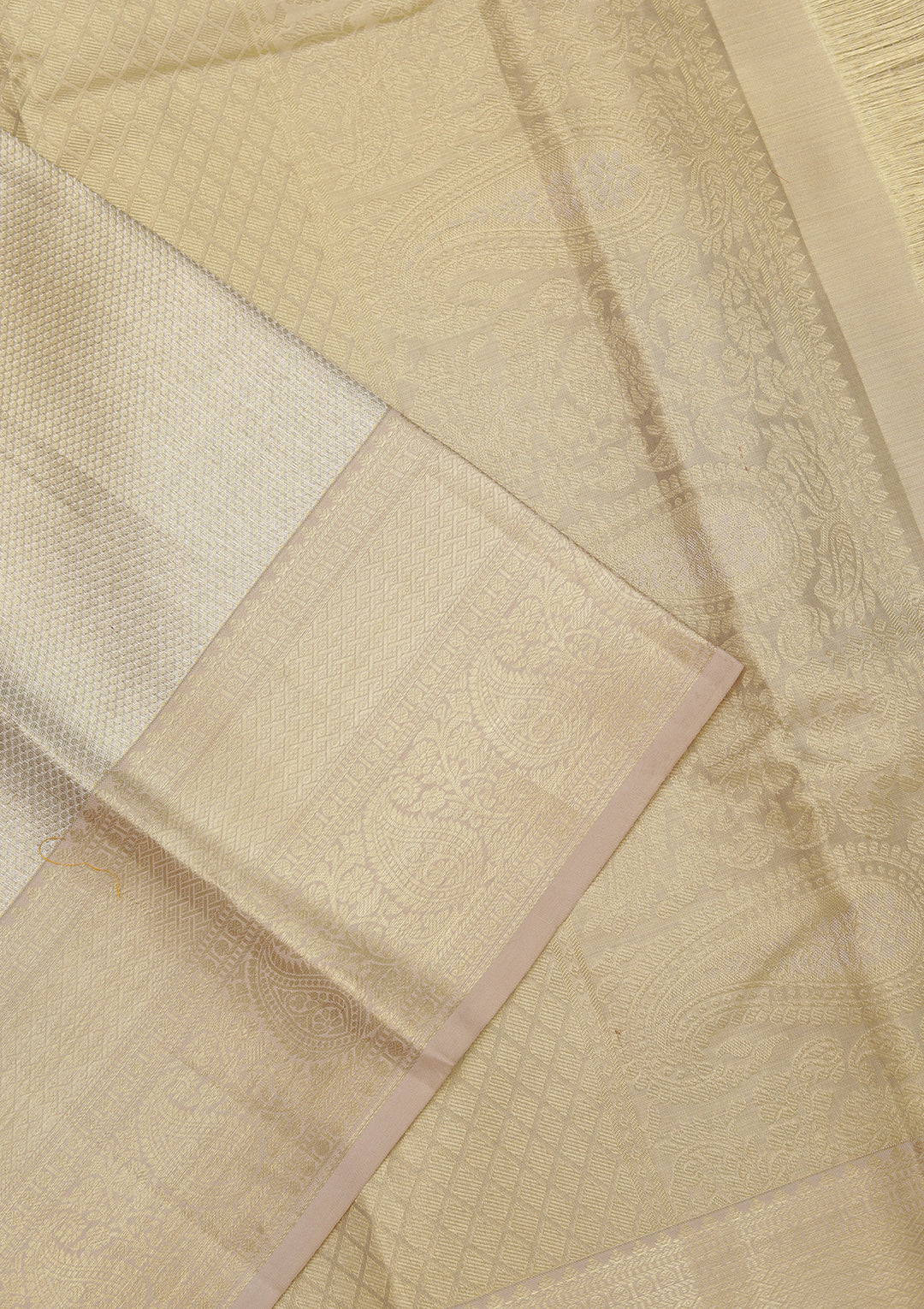 Beige Zariwork Pure Silk Saree