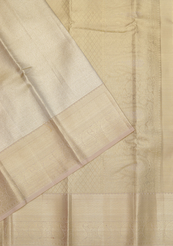 Beige Zariwork Pure Silk Saree