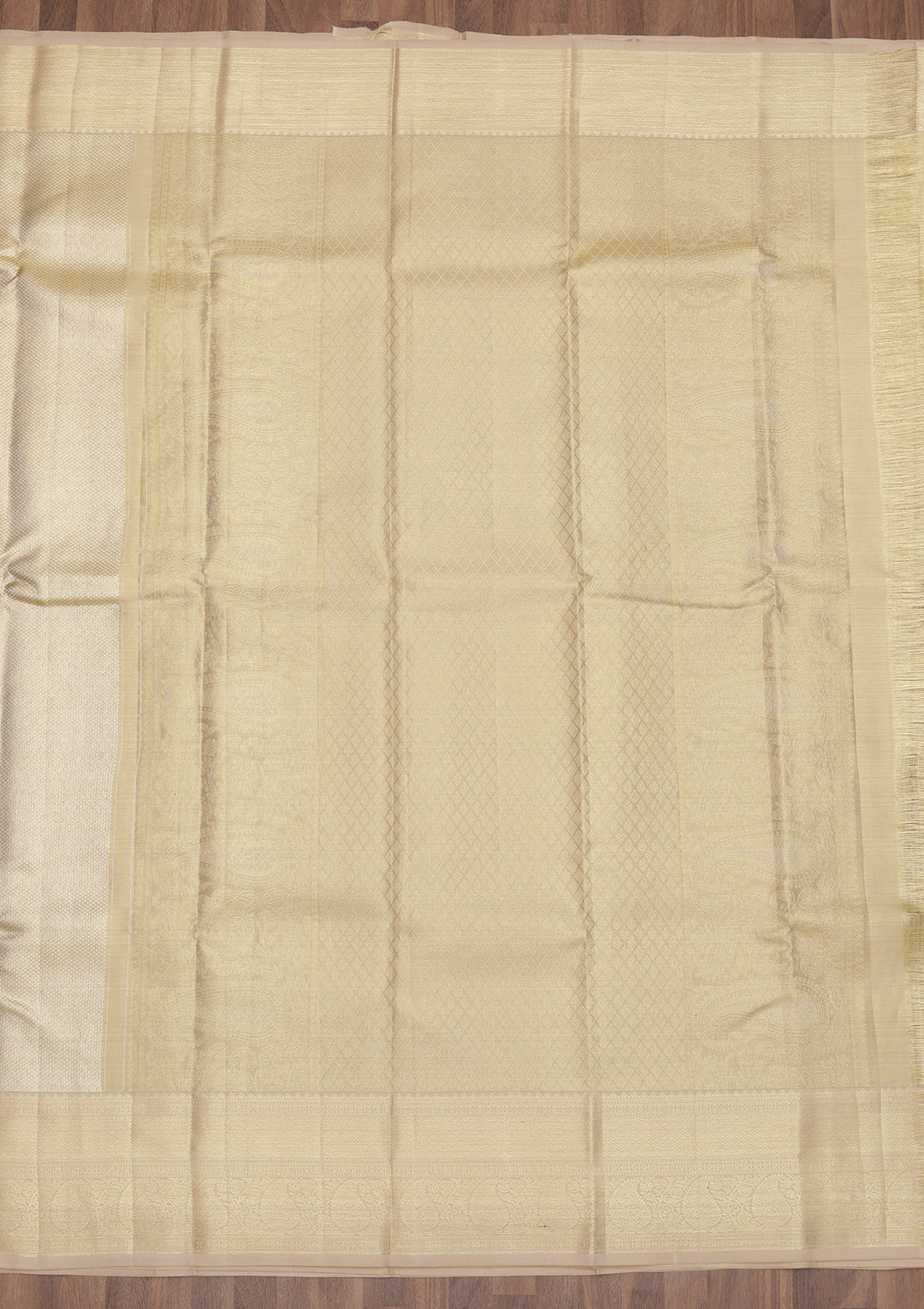 Beige Zariwork Pure Silk Saree
