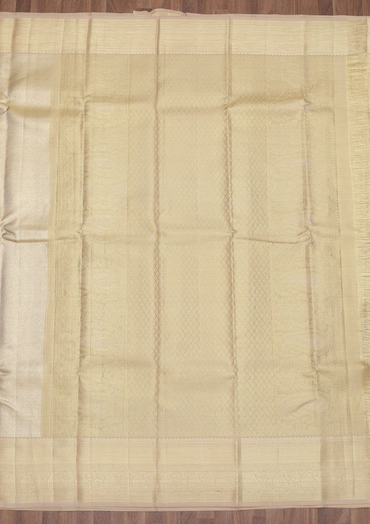 Beige Zariwork Pure Silk Saree