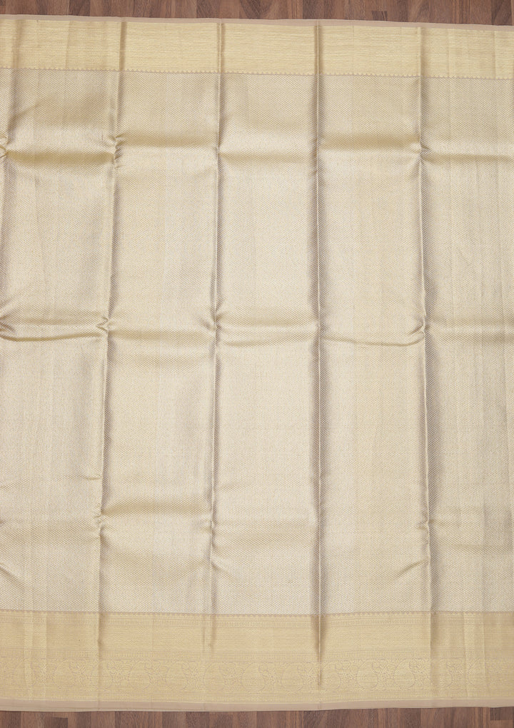 Beige Zariwork Pure Silk Saree