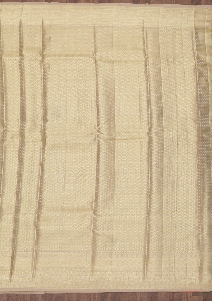 Beige Zariwork Pure Silk Saree