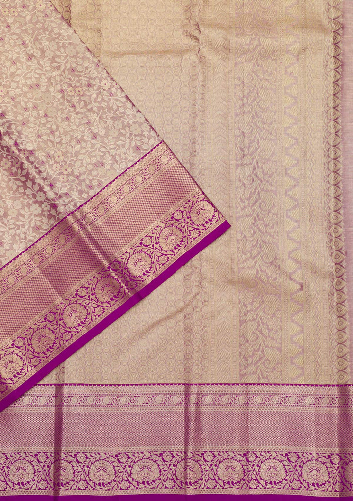 Beige Zariwork Pure Silk Saree
