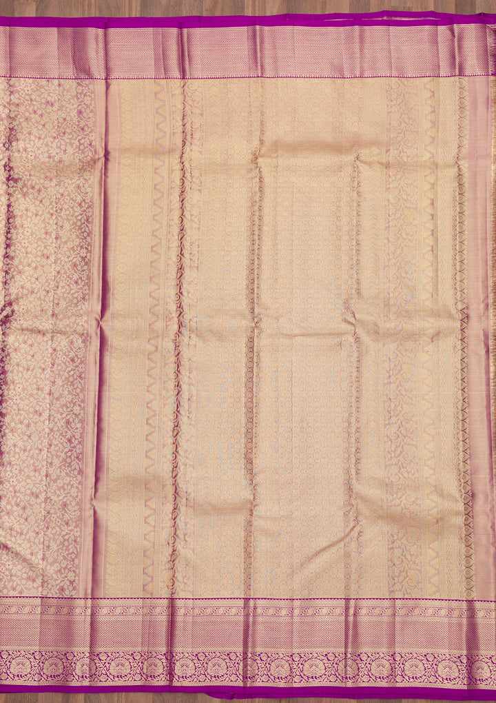 Beige Zariwork Pure Silk Saree