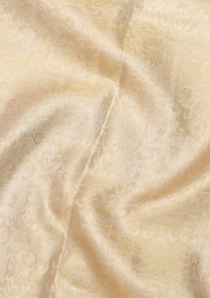 Beige Zariwork Kanjivaram Pure Silk Saree