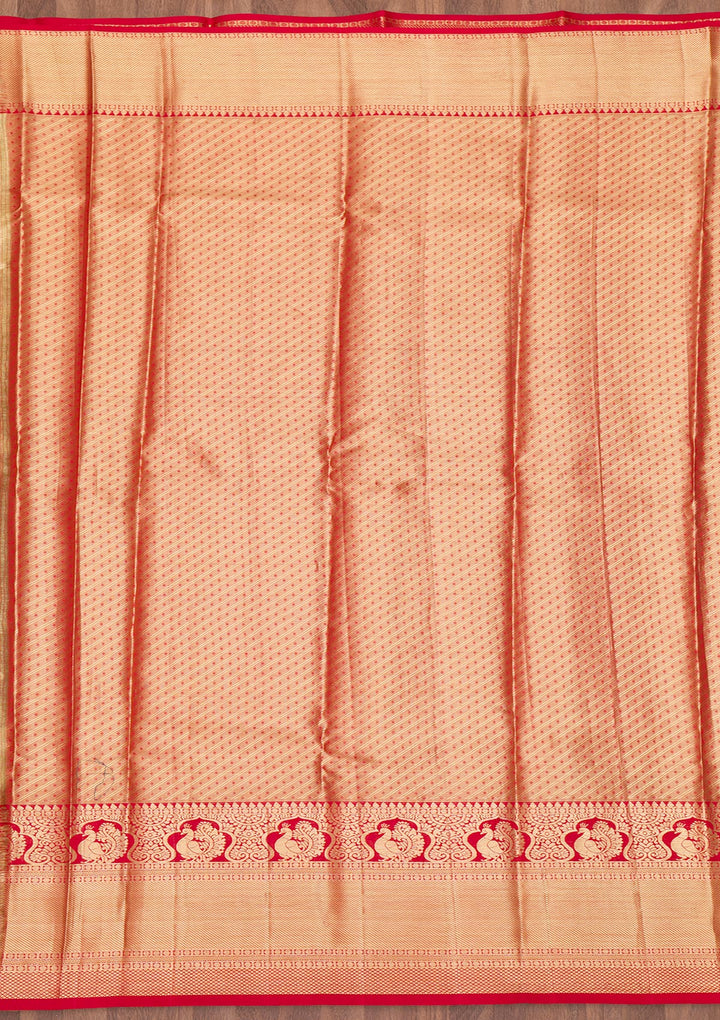 Beige Zariwork Kanjivaram Pure Silk Saree