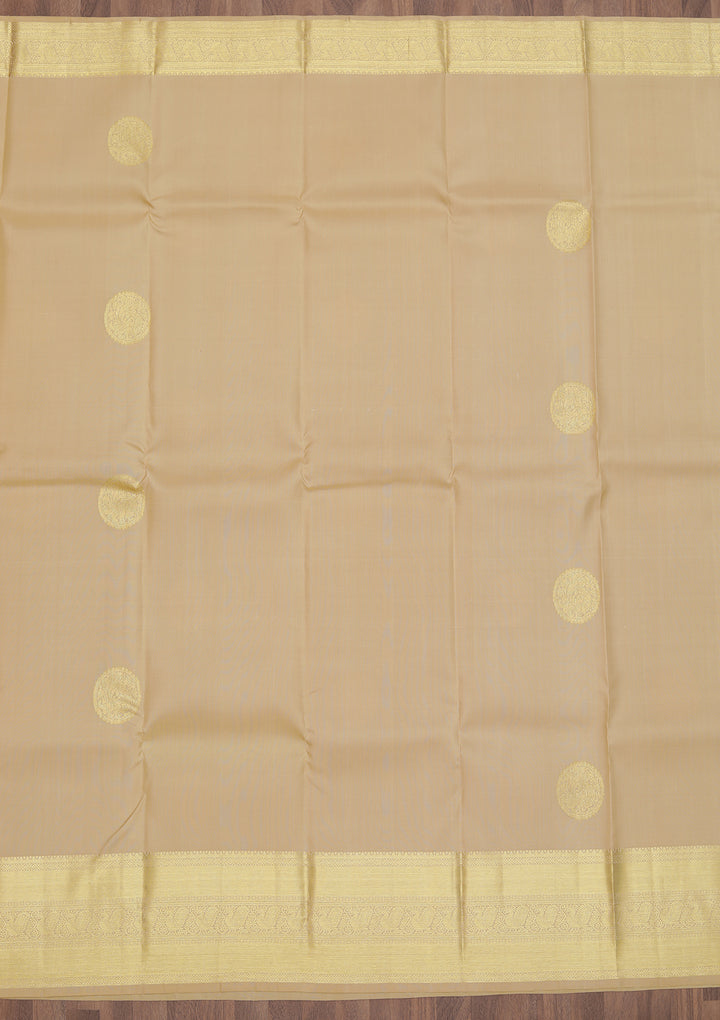 Beige Zariwork Pure Silk Saree