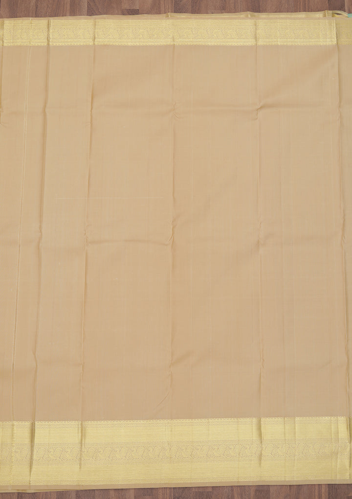 Beige Zariwork Pure Silk Saree