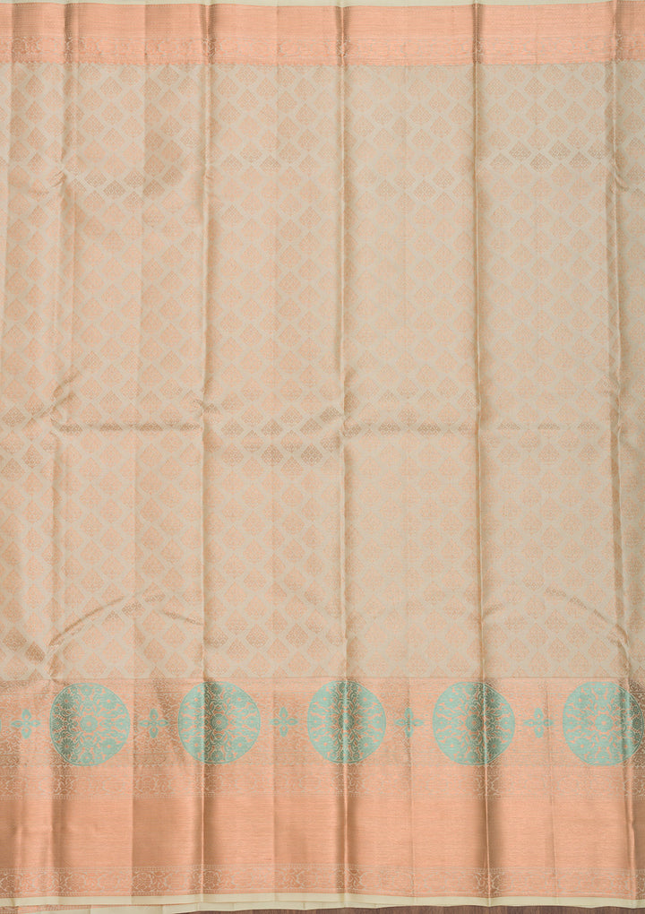 Beige Zariwork Pure Silk Saree