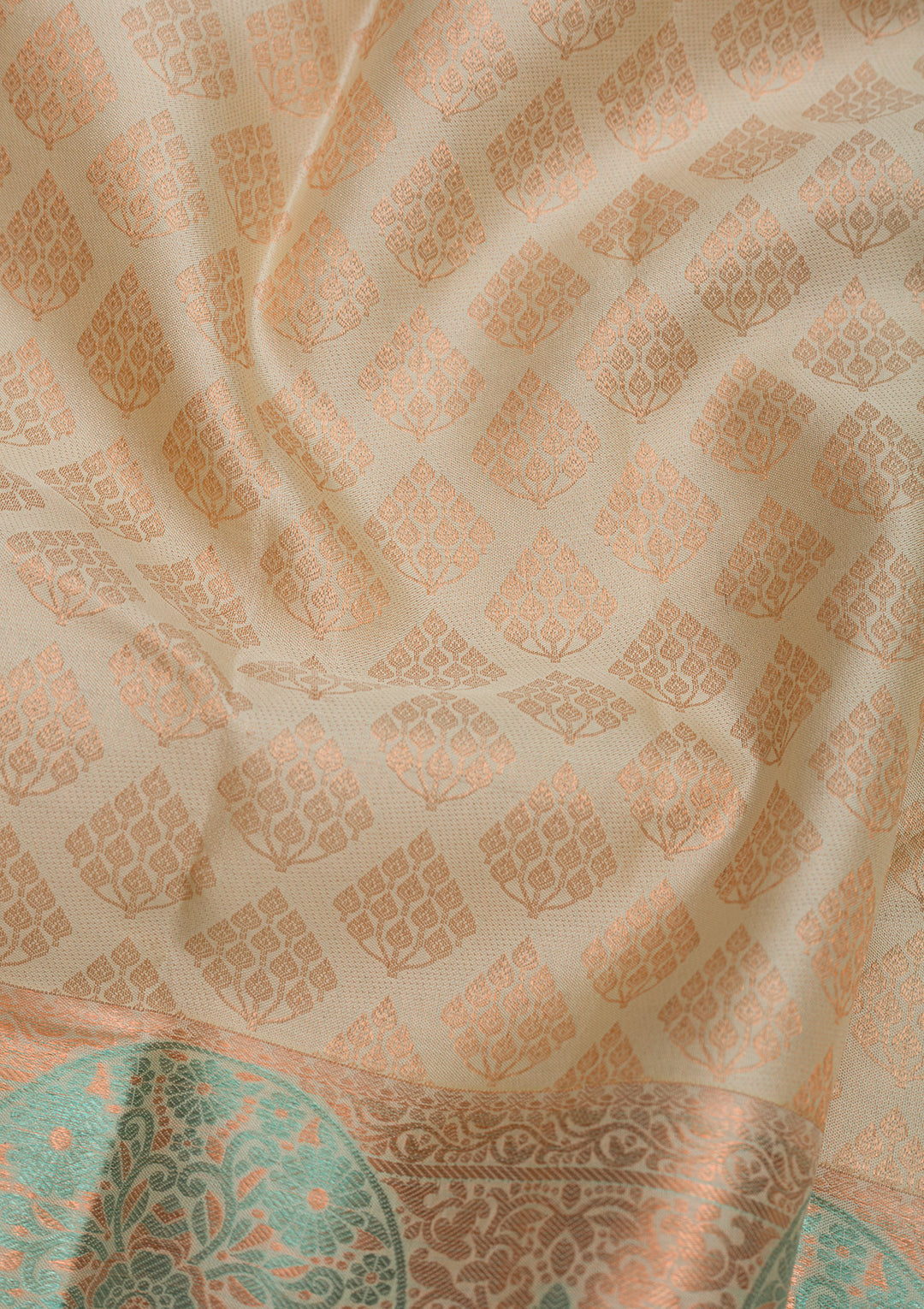 Beige Zariwork Pure Silk Saree