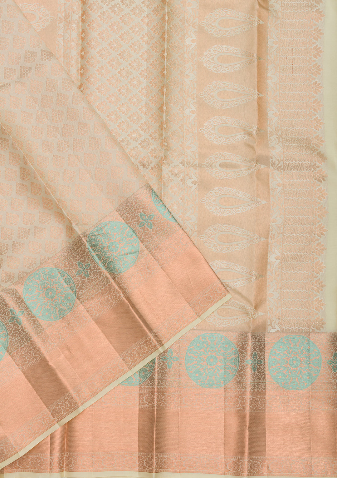 Beige Zariwork Pure Silk Saree