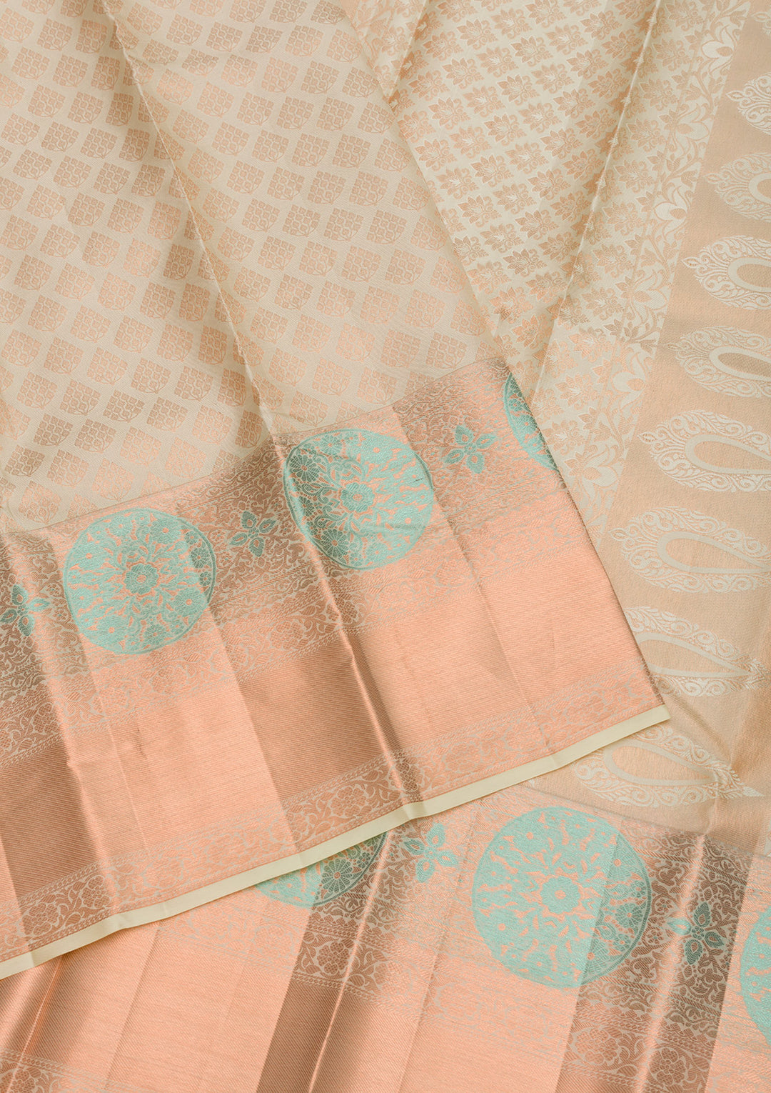 Beige Zariwork Pure Silk Saree