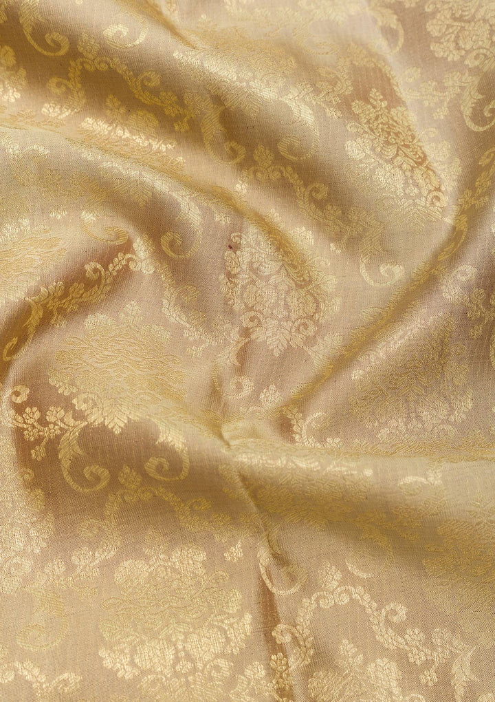 Beige Zariwork Pure Silk Saree