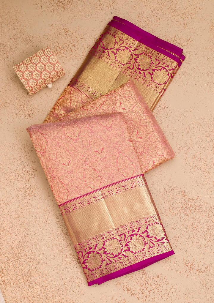 Beige Zariwork Kanjivaram Pure Silk Saree