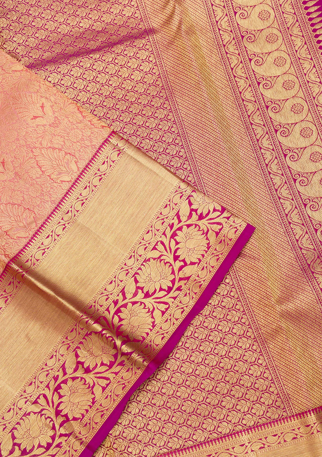 Beige Zariwork Kanjivaram Pure Silk Saree