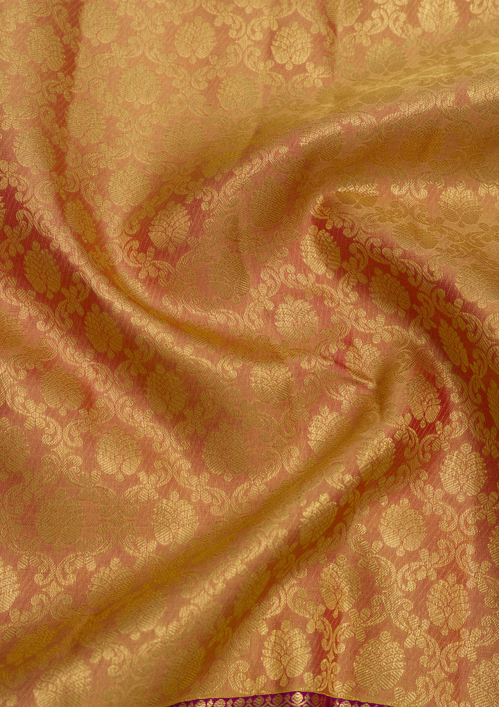 Beige Zariwork Kanjivaram Pure Silk Saree