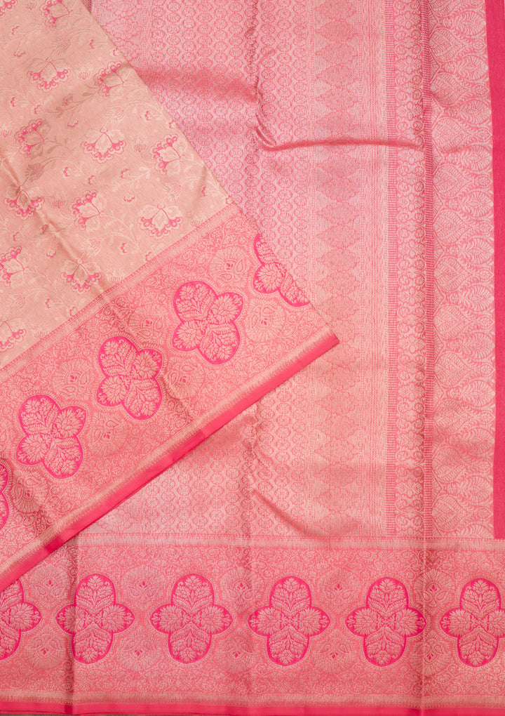 Beige Zariwork Pure Silk Saree