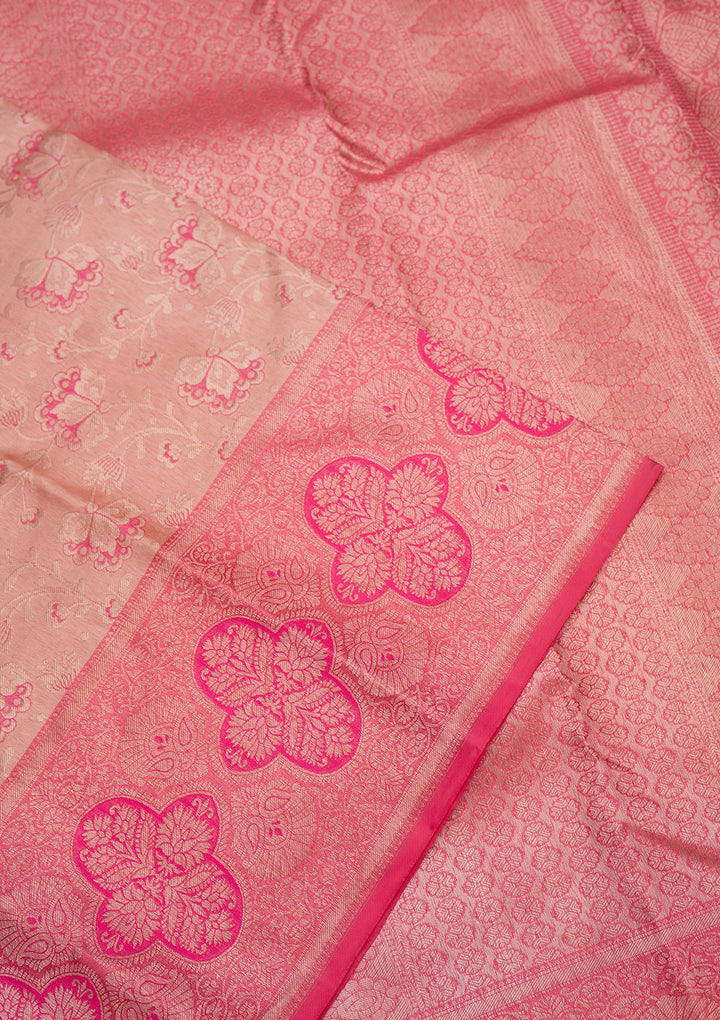 Beige Zariwork Pure Silk Saree