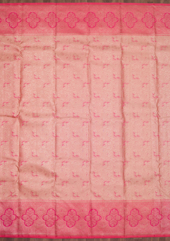 Beige Zariwork Pure Silk Saree