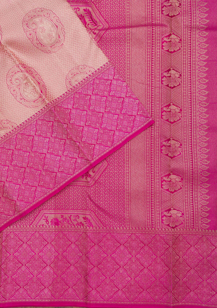 Beige Zariwork Pure Silk Saree