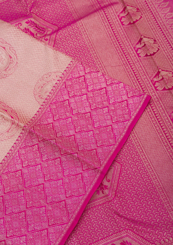 Beige Zariwork Pure Silk Saree