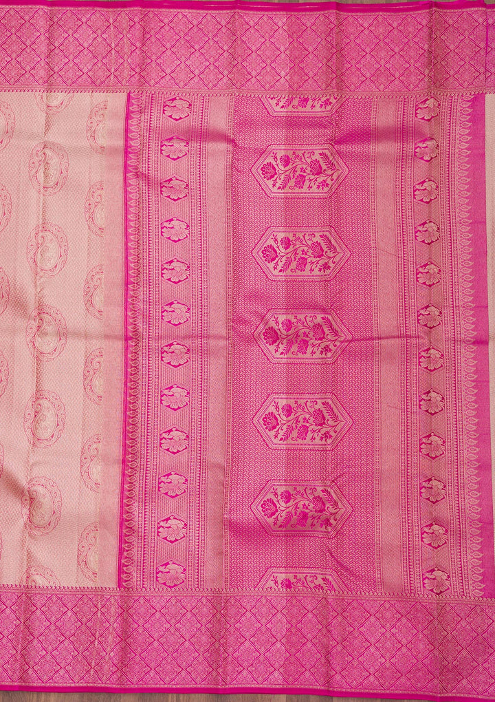 Beige Zariwork Pure Silk Saree