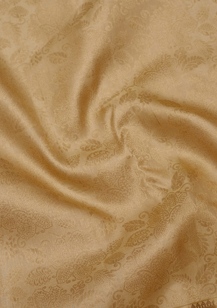 Beige Zariwork Pure Silk Saree