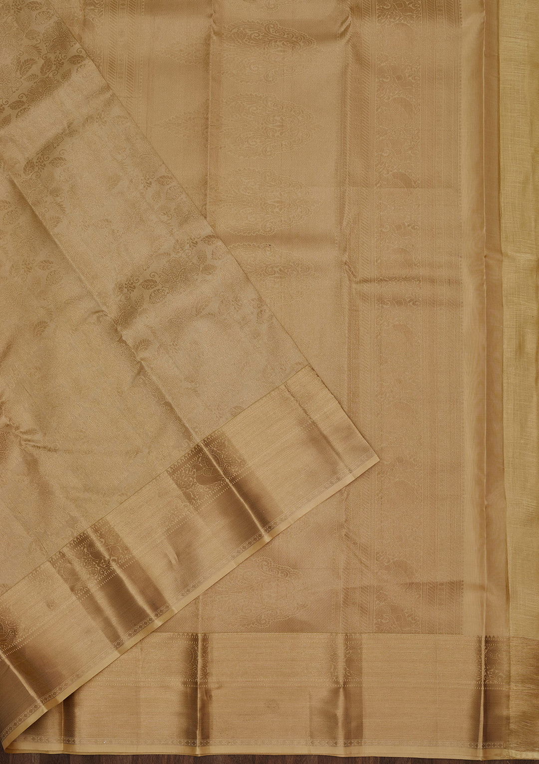 Beige Zariwork Pure Silk Saree