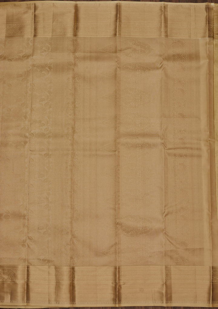 Beige Zariwork Pure Silk Saree