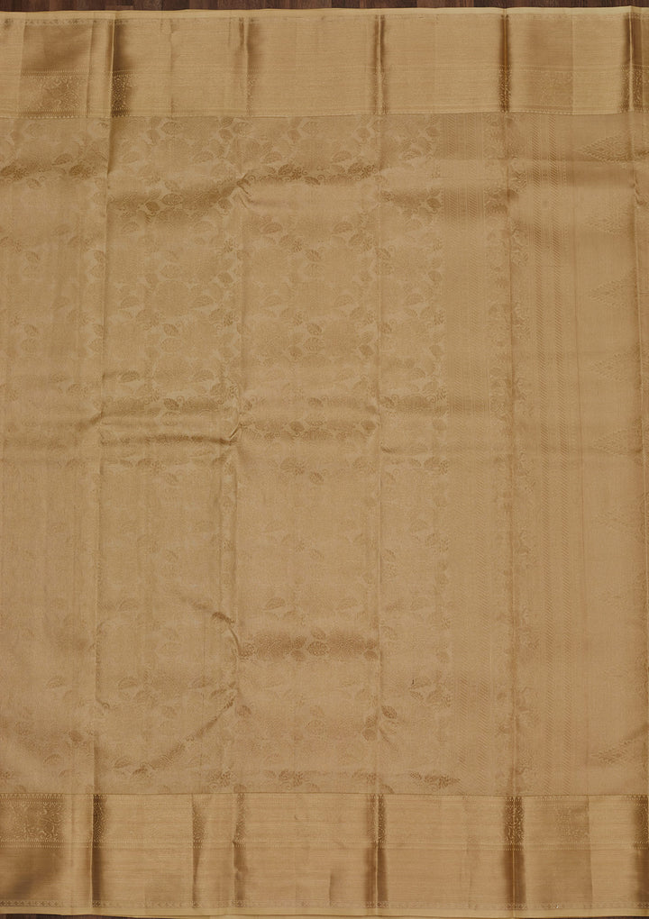 Beige Zariwork Pure Silk Saree