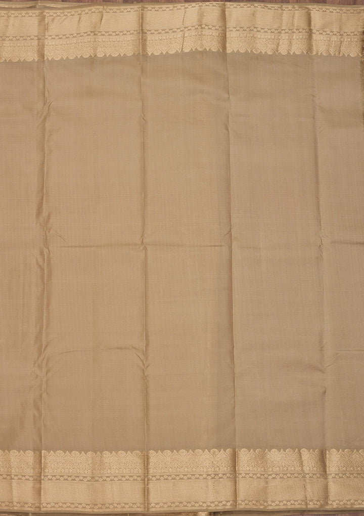 Beige Zariwork Pure Silk Saree